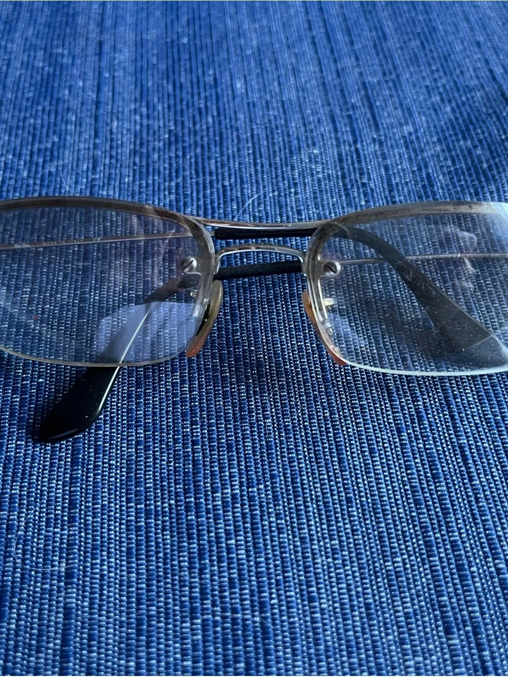 Vintage Ray Ban Rimless Silver/Clear Sunglasses with Black Case
